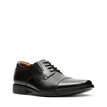 Clarks Men's Tilden Cap Oxford Black Leather 9.5 M