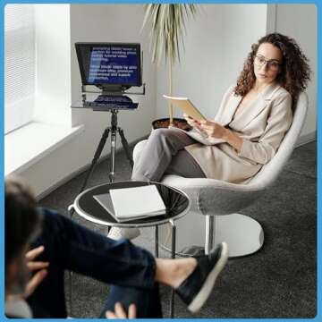 Leeventi Teleprompter 4.0 12" Compatible with iPad, Tablet, Smartphone and DSLR Camera, Remote or App Control, Compatible with Android and iOS, Ideal for Video Recording, Aluminum Alloy