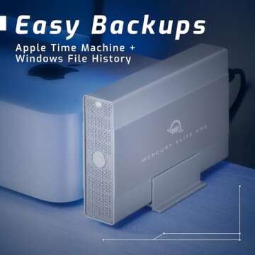 OWC Mercury Elite Pro 6TB External Hard Drive Enclosure for 3.5 Inch SATA Drives, USB 3.2 and USB-A/USB-C Thunderbolt Connection, Professional Plug n Play HDD Enclosure with Power Adapter