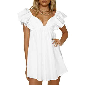Teurkia Women's Summer Dress Deep V Neck A-Line Beach
