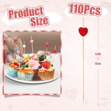 Heart-Shaped Cocktail Picks - 110 Pcs for Celebrations