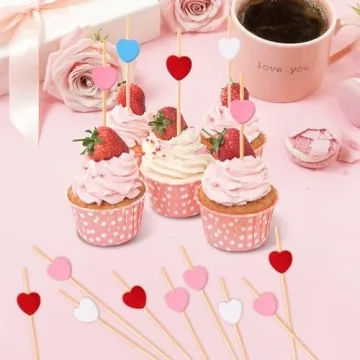 Heart-Shaped Cocktail Picks - 110 Pcs for Celebrations