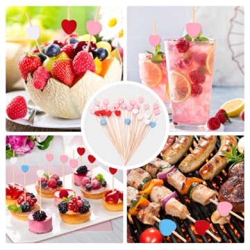 Heart-Shaped Cocktail Picks - 110 Pcs for Celebrations
