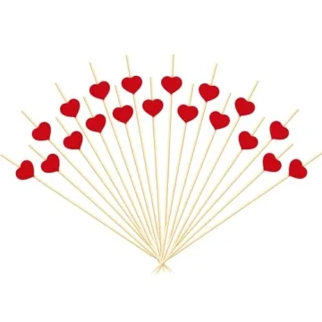 Heart-Shaped Cocktail Picks - 110 Pcs for Celebrations