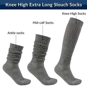 Witwot Slouch Socks Women Cotton Knee High Tube Socks
