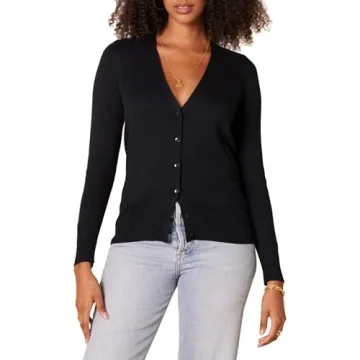Amazon Essentials Women's Plus Size Lightweight Cardigan Sweater - Black Large