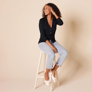 Women's Plus Size Lightweight V-Neck Cardigan Sweater