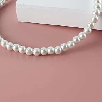 8mm Simulated Glass Pearl Necklace 16inch Strand Pearl Jewelry