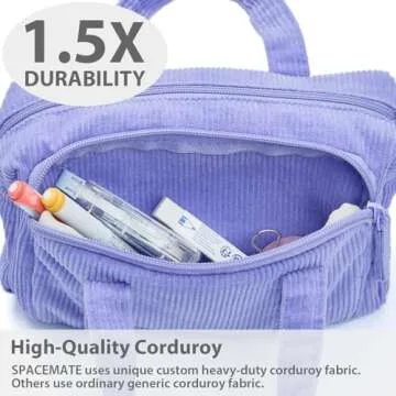 SPACEMATE Large Pencil Case Durable Corduroy Bag for School
