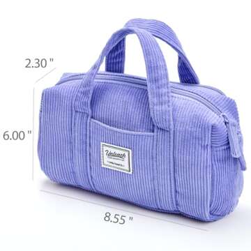 SPACEMATE Large Pencil Case Durable Corduroy Bag for School