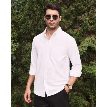White Oxford Shirt for Men – Regular Fit, Long Sleeve
