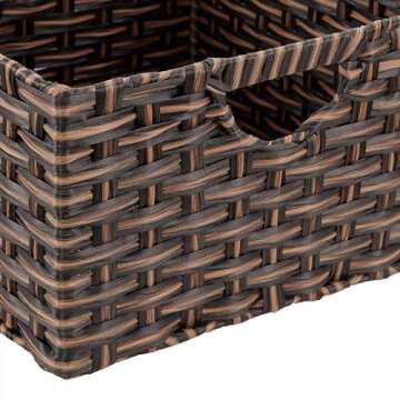 Seville Classics Handwoven Portable Laundry Bin Baskets - 2-Pack for Stylish Storage Solutions
