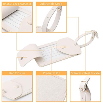 Leather Smart Luggage Tags for Travel - Set of 2