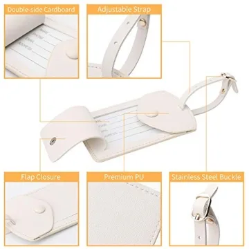 Leather Smart Luggage Tags for Travel - Set of 2