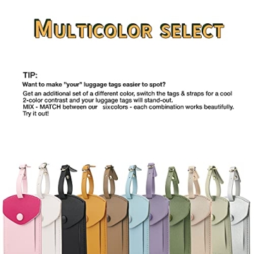 Leather Smart Luggage Tags for Travel - Set of 2