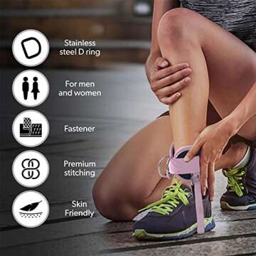LAVVON Ankle Straps for Cable Machines Kickbacks - Adjustable Comfort Ankle Cable Attachments for Gy...