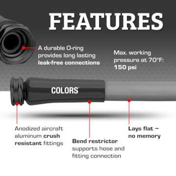 Flexzilla Colors Lead-In Garden Hose 5/8in x 5ft Lightweight