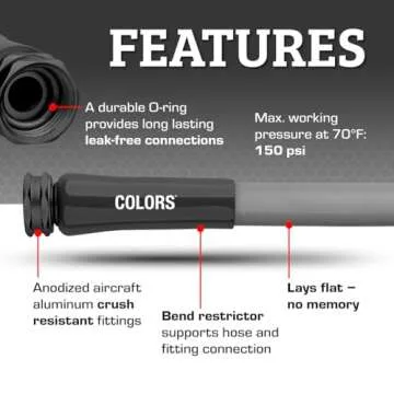 Flexzilla Colors Lead-In Garden Hose 5/8in x 5ft Lightweight