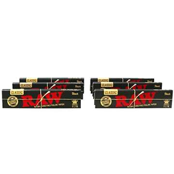 RAW Classic Black King Size Slim Rolling Papers 192 Papers