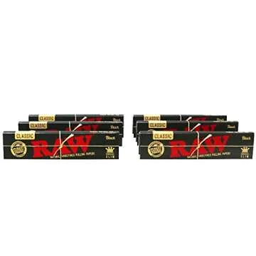 RAW Classic Black King Size Slim Rolling Papers 192 Papers
