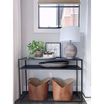 SAFAVIEH Lighting Collection Pendri Modern Rustic Industrial Farmhouse Grey 24-inch Bedroom Living Room Home Office Desk Nightstand Table Lamp (LED Bulb Included)