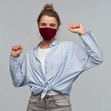 Washable 3-Layer Face Masks - 5 Pack for Adults