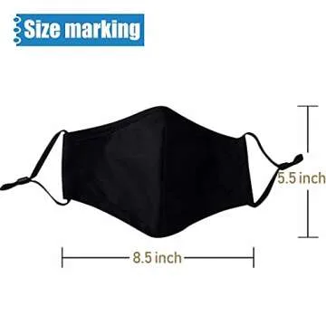 Washable 3-Layer Face Masks - 5 Pack for Adults