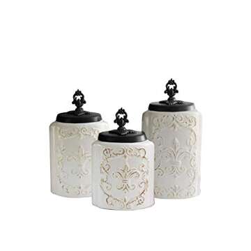 Elegant American Atelier White 3-Piece Canister Set