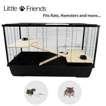 Langham XL Small Animal Cage - 100 x 54 x 61 - Black