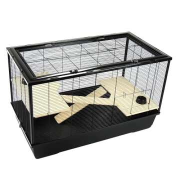 Langham XL Small Animal Cage - 100 x 54 x 61 - Black