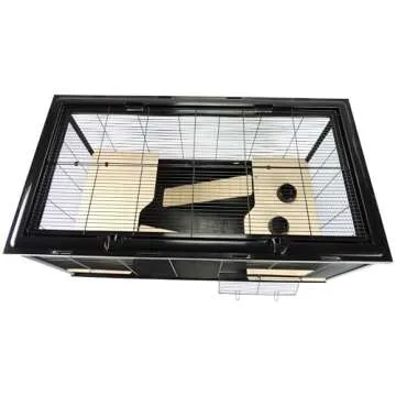 Langham XL Small Animal Cage - 100 x 54 x 61 - Black