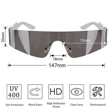 Crazy Feng Futuristic Wrap Around Sunglasses for All