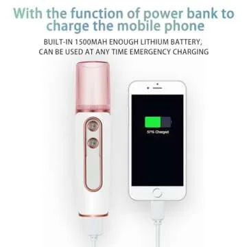 withthesun Nano Facial Mister, Cool Mist Face Steamer with 2 Spray Nozzle, USB Rechargeable, Visual Water Tank, Nano Mister for Eyelash Extensions, Skin Care, Daily Makeup, Deep Hydrating-Pink