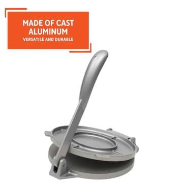 IMUSA USA Tortilla Press, 8 Inch, Silver
