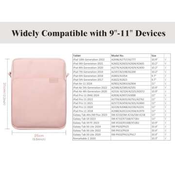 TiMOVO 9-11 Inch Tablet Sleeve Bag with Shoulder Strap for iPad 10th Gen. 10.9", iPad 9th/8th/7th Ge...