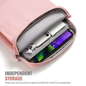 TiMOVO 9-11 Inch Tablet Sleeve Bag with Shoulder Strap for iPad 10th Gen. 10.9", iPad 9th/8th/7th Gen. 10.2", iPad Air 11/Air 5th/4th Gen. 10.9",Galaxy Tab A9+/A9 Plus 11", Pink