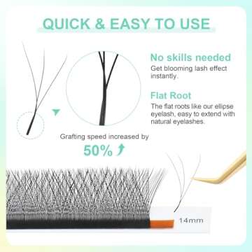 NAGARAKU W Eyelash Extension 3D Volume Premade Fan 0.07mm D curl 8-15mm mix Faux Mink Matte Black Cluster Easy Fanning yy Eye Lashes