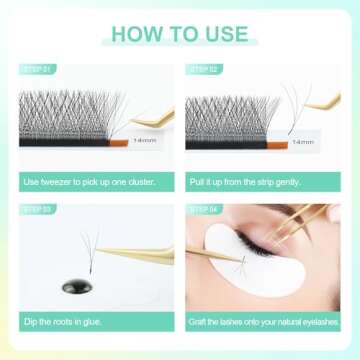 NAGARAKU W Eyelash Extension 3D Volume Premade Fan 0.07mm D curl 8-15mm mix Faux Mink Matte Black Cluster Easy Fanning yy Eye Lashes