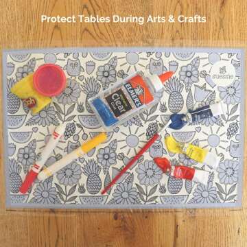 Suessie Disposable Baby Placemats, Happy Owls, 60 Count