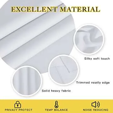 NICETOWN Room Darkening Window Curtain Panel - (Greyish White/Silver Grey Color) Solid Thermal Insulated Blind Privacy Drape for Bedroom,52x84 inches, 1 Pack