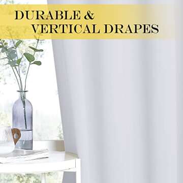 NICETOWN Room Darkening Window Curtain Panel - (Greyish White/Silver Grey Color) Solid Thermal Insulated Blind Privacy Drape for Bedroom,52x84 inches, 1 Pack