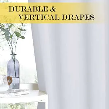 NICETOWN Room Darkening Window Curtain Panel - (Greyish White/Silver Grey Color) Solid Thermal Insulated Blind Privacy Drape for Bedroom,52x84 inches, 1 Pack