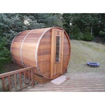 Northern Lights Group Barrel Sauna Kit - Outdoor Barrel Sauna Room 7' x 7' -Wood Fired Heater