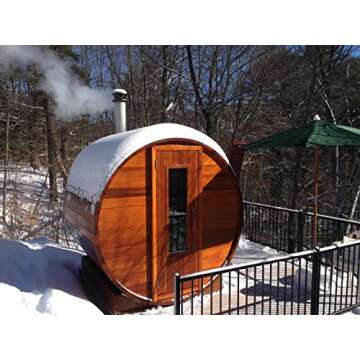 Northern Lights Group Barrel Sauna Kit - Outdoor Barrel Sauna Room 7' x 7' -Wood Fired Heater