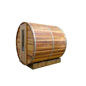 Northern Lights Group Barrel Sauna Kit - Outdoor Barrel Sauna Room 7' x 7' -Wood Fired Heater