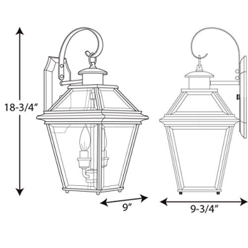 Stylish Progress Lighting Burlington Two-Light Wall Lantern