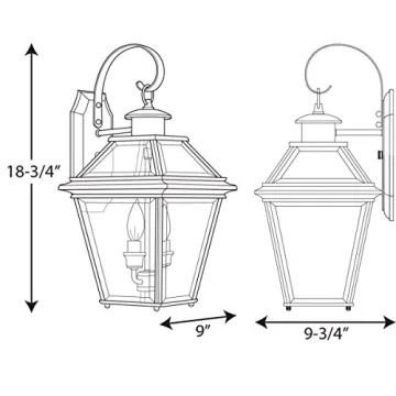 Stylish Progress Lighting Burlington Two-Light Wall Lantern