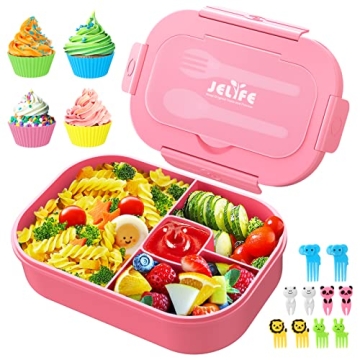 Jelife Lunch Box Kids Bento Box - 1300ml Larger-Style Kid Lunch Containers Leak Proof Bento Lunch Bo...