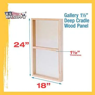 U.S. Art Supply 18x24" Cradled Wood Panels - 2 Pack