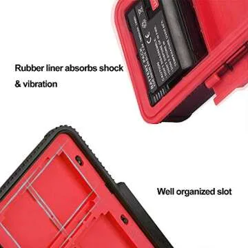 LENSGO Camera Battery Memory Card Case, Memory Card Hard Protector Case Water-Resistant Anti-Shock Storage Box for 3 Camera Batteries 3 XQD or 3 CF Cards 6 SD Cards (Red)